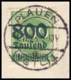 1923  Freimarke mit Aufdruck der neuen Wertstufe