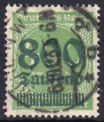 1923  Freimarke mit Aufdruck der neuen Wertstufe