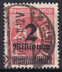 1923  Freimarke mit Aufdruck der neuen Wertstufe