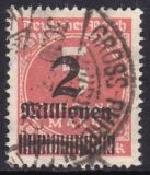 1923  Freimarke mit Aufdruck der neuen Wertstufe
