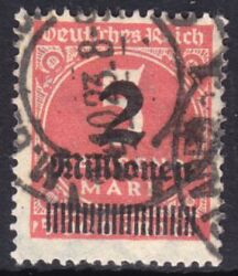 1923  Freimarke mit Aufdruck der neuen Wertstufe