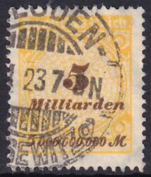 1923  Freimarke: Wertangabe im Kreis mit Rosettenmuster A