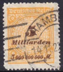 1923  Freimarke: Wertangabe im Kreis mit Rosettenmuster B