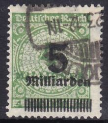 1923  Freimarke: Rosettenmuster mit neuem Wertaufdruck