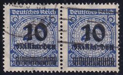 1923  Freimarke: Rosettenmuster mit neuem Wertaufdruck