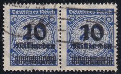 1923  Freimarke: Rosettenmuster mit neuem Wertaufdruck