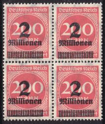 1923  Freimarke mit Aufdruck der neuen Wertstufe