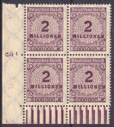 1923  Freimarke: Wertangabe im Kreis mit Rosettenmuster A