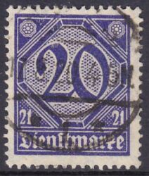 1920  Dienstmarke für Preußen mit Ablösungsziffer "21"