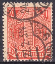 1920  Dienstmarke für Preußen mit Ablösungsziffer "21"
