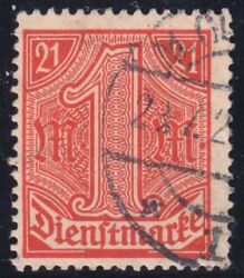 1920  Dienstmarke für Preußen mit Ablösungsziffer "21"