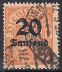 1923  Dienstmarke mit neuem Wertaufdruck