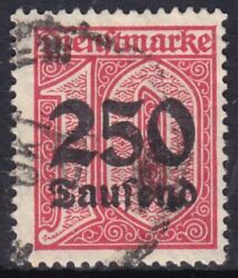 1923  Dienstmarke mit neuem Wertaufdruck