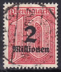 1923  Dienstmarke mit neuem Wertaufdruck