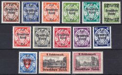 1939  Freimarken von Danzig mit Aufdruck "Deutsches Reich"