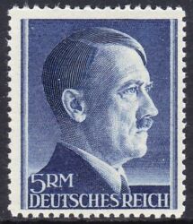 1942  Freimarken: Adolf Hitler mit Perfix-Zhnung