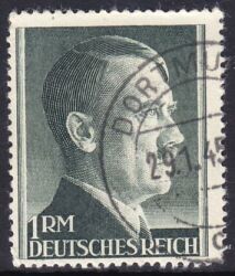 1942  Freimarken: Adolf Hitler mit Perfix-Zhnung