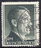 1942  Freimarken: Adolf Hitler mit Perfix-Zhnung