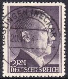 1942  Freimarken: Adolf Hitler mit Perfix-Zhnung