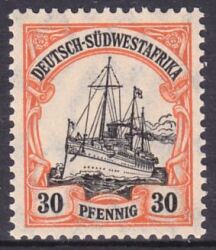 Deutsch-Sdwestafrika - 1906  Schiffszeichnung mit Wz.