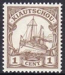 Kiautschou - 1905  Schiffszeichnung mit Wz.