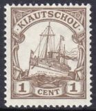 Kiautschou - 1905  Schiffszeichnung mit Wz.