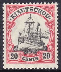 Kiautschou - 1905  Schiffszeichnung mit Wz.