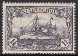 Kiautschou - 1905  Schiffszeichnung mit Wz.