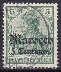 Marokko - 1905  Freimarke mit Aufdruck "Marocco" ohne Wz.