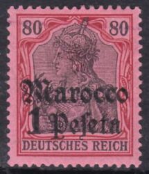 Marokko - 1905  Freimarke mit Aufdruck "Marocco" ohne Wz.