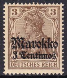 Marokko - 1911  Freimarke mit Aufdruck "Marokko"