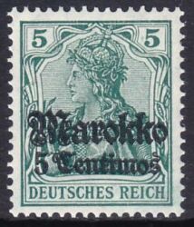 Marokko - 1911  Freimarke mit Aufdruck "Marokko"
