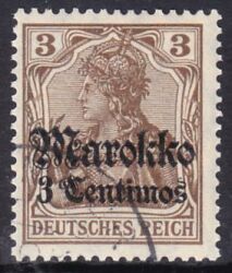 Marokko - 1911  Freimarke mit Aufdruck "Marokko"