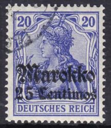 Marokko - 1911  Freimarke mit Aufdruck "Marokko"
