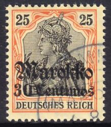 Marokko - 1911  Freimarke mit Aufdruck "Marokko"