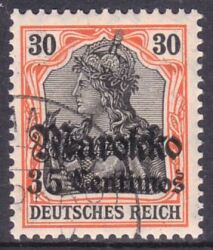 Marokko - 1911  Freimarke mit Aufdruck "Marokko"