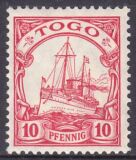 Togo - 1909  Freimarke: Kaiseryacht mit Wz.