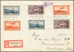 1935  Mischfrankatur auf Auslandsbrief per Einschreiben
