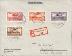 1934  Mischfrankatur auf Einschreibebrief