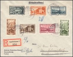 1934  Mischfrankaturen auf Einschreibebriefe