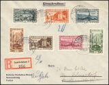 1934  Mischfrankaturen auf Einschreibebriefe