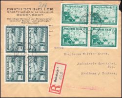 1939  Mischfrankatur auf Einschreibebrief
