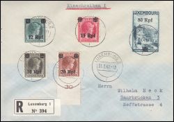 Luxemburg - 1940  Freimarken von Luxemburg mit Aufdruck