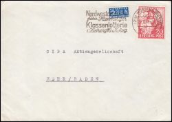 1949  Einzelfrankatur auf Brief