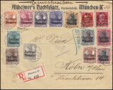 1919  Mischfrankatur auf Einschreibebrief