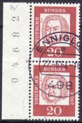 1961  Freimarken: Bedeutende Deutsche aus Bogen