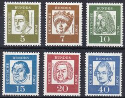 1961  Freimarken: Bedeutende Deutsche x aus Rolle