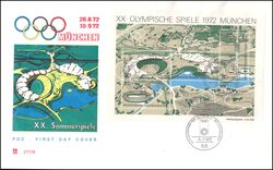 1972  Jahrgang - FDC mit Olympia Markenheftchen