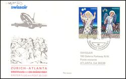 1987  Erstflug mit Post Zrich - Atlanta ab Liechtenstein