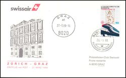 1988  Erstflug mit Post Zrich - Graz ab Liechtenstein